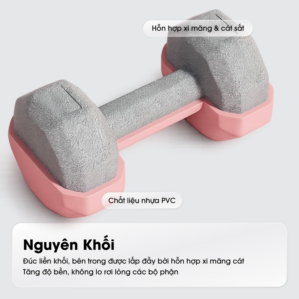 [1 Cái] Tạ Tay Bọc Nhựa PVC 1KG 1.5KG 2KG 3KG - Chống Lăn Tập Gym, Yoga Pilates Thể Dục Tại Nhà - TaTay02