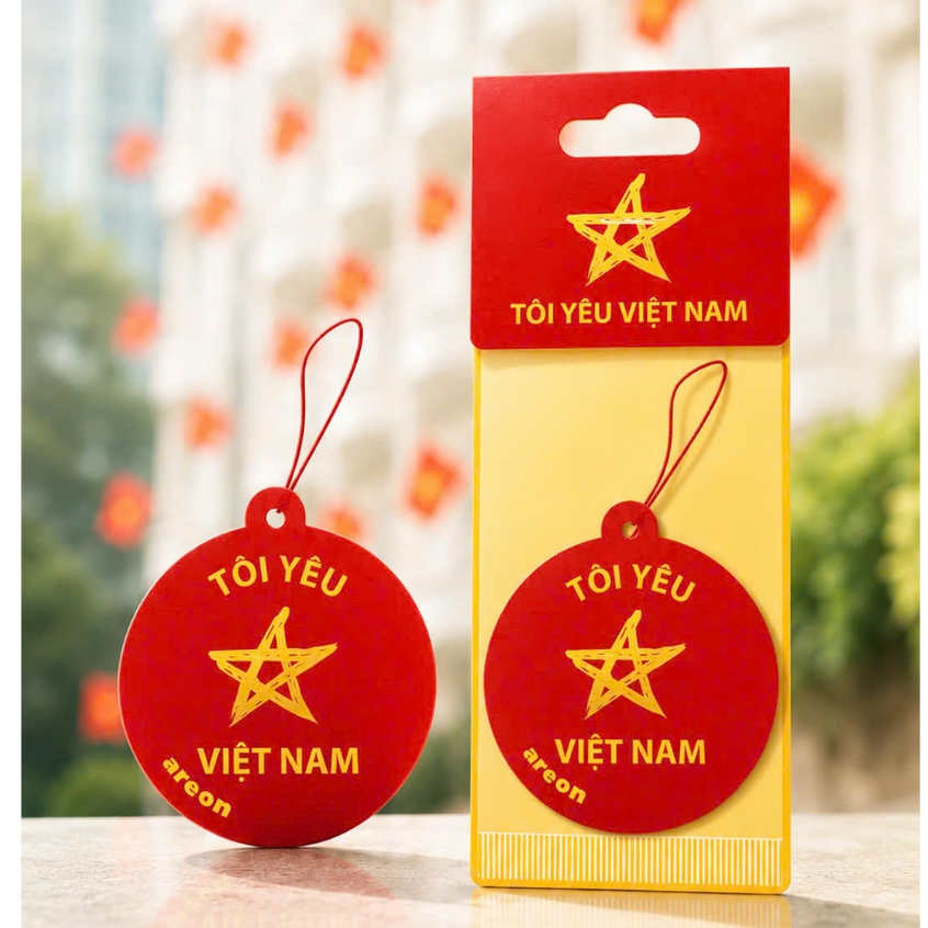 LÁ THƠM AREON TÔI YÊU VIỆT NAM Treo Xe - Cao Cấp Chính Hãng, Khử Mùi Hiệu Quả