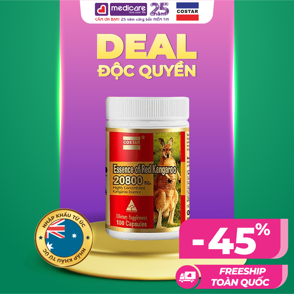Viên Uống COSTAR Red Kangaroo Giúp Tăng Cường Sức Khỏe Hộp 100 viên
