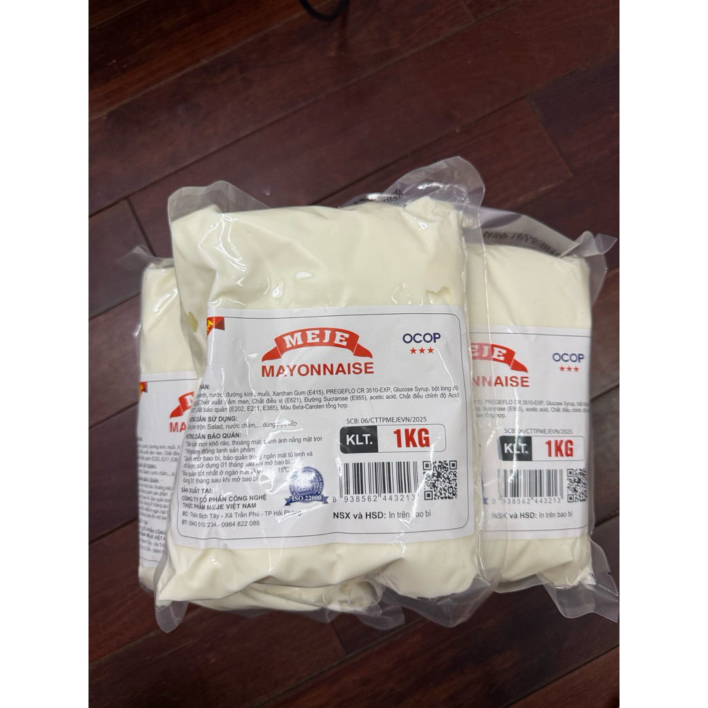Combo 3 túi xốt Mayonnaise Meje 1kg