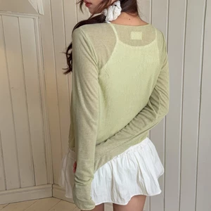 Áo cardigan dài tay xuyên thấu SONNA HI - layering mặc mùa hè thu - BASIC LONG SLEEVE CARDIGAN