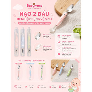 Thìa Muỗng Nạo Hoa Quả 2 Đầu Tiện Lợi Kết Hợp Thìa Ăn Dặm Silicon Cho Bé