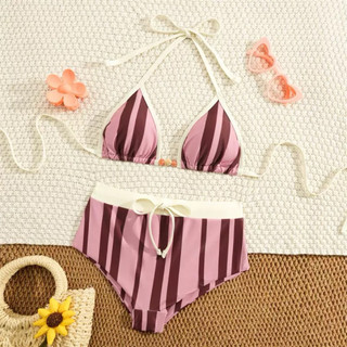 MAIKA SWIM Bikini( sẵn Mút) •CÓ SẴN HN• HỎA TỐC• Sét 2 Mảnh Hai Lớp  hồng phối viền cho nữ sang chảnh mẫu mới hè 2026