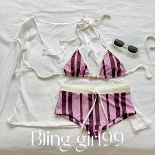 MAIKA SWIM Bikini( sẵn Mút) •CÓ SẴN HN• HỎA TỐC• Sét 2 Mảnh Hai Lớp  hồng phối viền cho nữ sang chảnh mẫu mới hè 2026