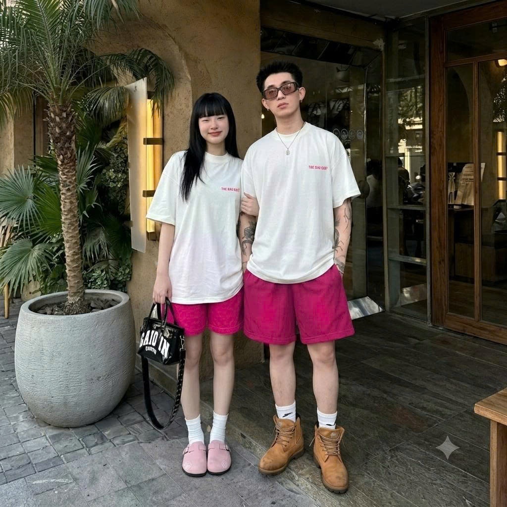 [NEW ARRIVALS 2026] Set Bộ Hè The Bad God MONOPINK Chất Cotton Form Boxy Unisex Nam Nữ Áo Thun Quần Short Local Brand