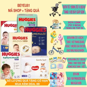 BỈM HUGGIES NATURE MADE/SKIN PERFECT CÁC SIZE NB60/S82/M64/L54/XL44/XXL26