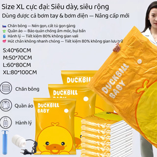 Túi Hút Chân Không Có Bơm Đựng Quần Áo Chăn Màn Chống Ẩm Mốc | Size S/M/L/XL | Dày Dặn Không Rách | Du Lịch & Gia Đình