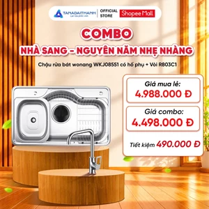Combo Nhà Sang Gồm Chậu Rửa Wonang Inox 304 Hàn Quốc Và Vòi Chậu Rossi R803C1