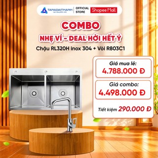 Combo Bếp Nhẹ Ví Gồm Chậu Rửa Rossi RL320H Inox 304 Và Vòi Chậu Rossi R803C1