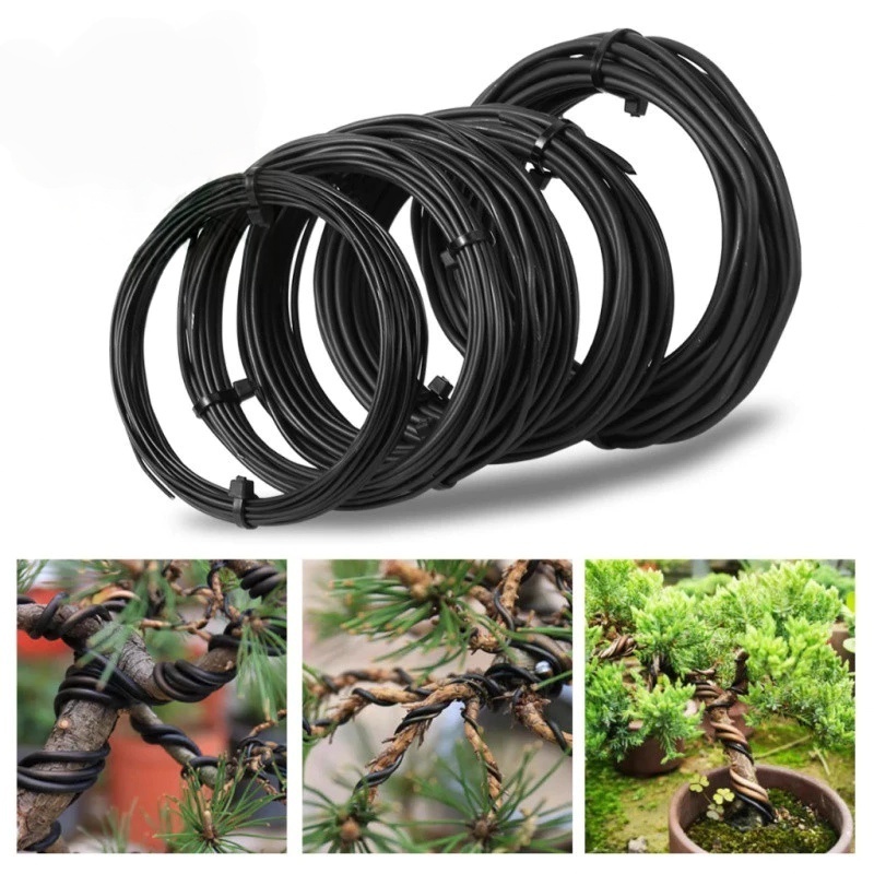 Dây Nhôm Đài Loan Đen Cao Cấp – Dây Uốn Cành Bonsai 100gr | Nhà Vườn Thắng Lê Bonsai 5M Độ dày có 1mm, 2mm, 3mm