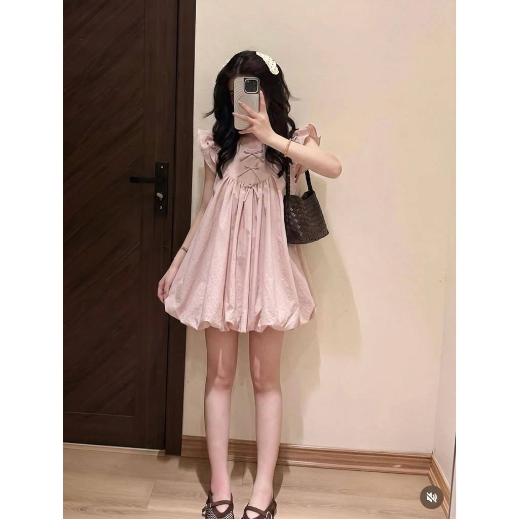 [DEAL MỞ BÁN] Váy Bí Phồng Sát Nách 3 Nơ Nhỏ Dáng Bí Phồng Chất Gió Nhăn Almira | BigBuy360 - bigbuy360.vn