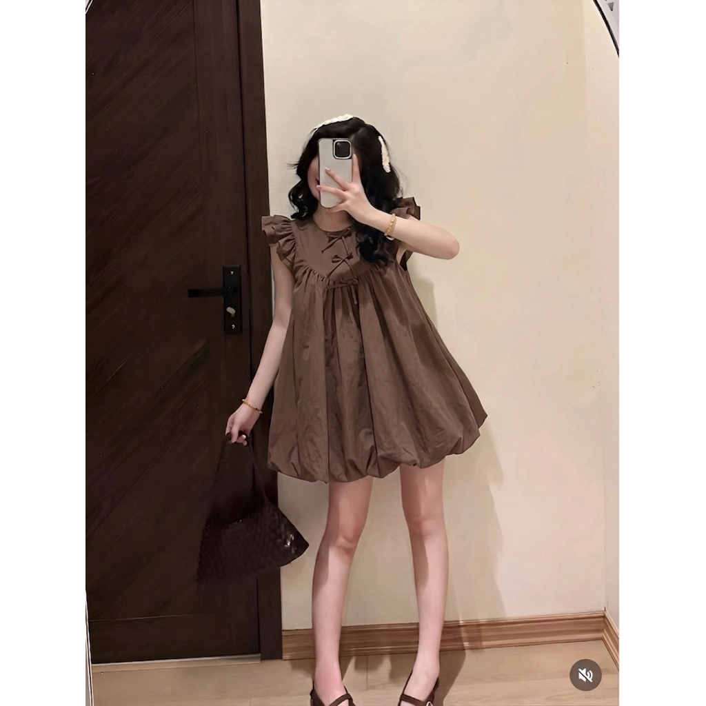 [DEAL MỞ BÁN] Váy Bí Phồng Sát Nách 3 Nơ Nhỏ Dáng Bí Phồng Chất Gió Nhăn Almira | BigBuy360 - bigbuy360.vn