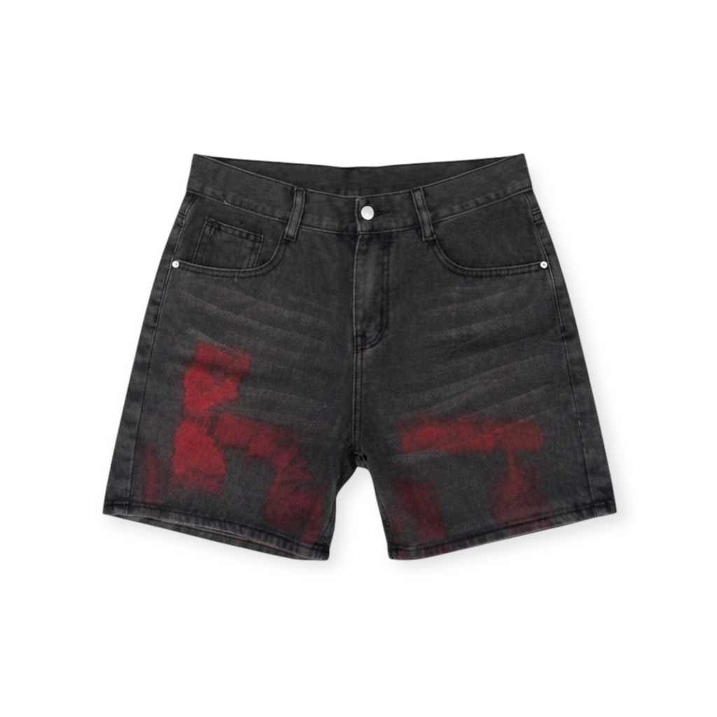 Quần Short Jean Streetwear Wash Loang Form Trên Gối TMT.STU, Jean Cotton Cao Cấp | TMTD46