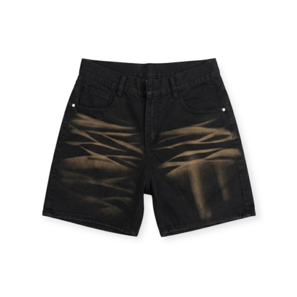 Quần Short Jean Streetwear Wash Loang Form Trên Gối TMT.STU, Jean Cotton Cao Cấp | TMTD46
