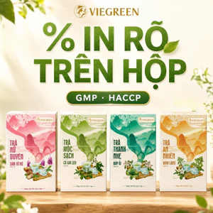 Trà Túi Lọc Thảo Mộc VIEGREEN 4 Vị Thật Không Đường Hộp 150g Đạt Chuẩn GMP HACCP