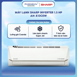 AH-X13CEW - Máy Lạnh Sharp Inverter 1.5HP AH-X13CEW 12000BTU J-Tech Inverter Super Jet Gió Coanda Phòng 15-20m² - BH 24T