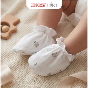 Bao tay bao chân sơ sinh Bibo's cho bé nhiều hình bo chun chất cotton cao cấp mềm mại - Bibo Mart