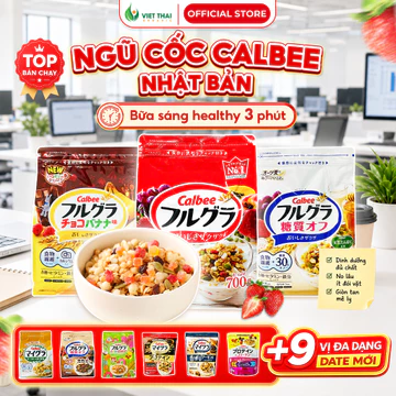 Ngũ Cốc Dinh Dưỡng Ăn Sáng Calbee Nhật Bản, Granola Hạt Ít Đường Ăn Kiêng Mix Sữa Chua Trái Cây