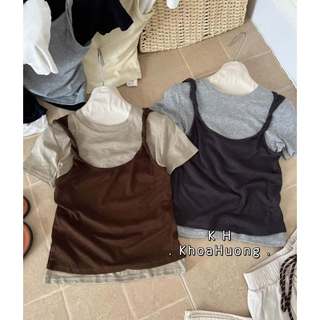 Áo thun cộc kèm phối dây xoắn