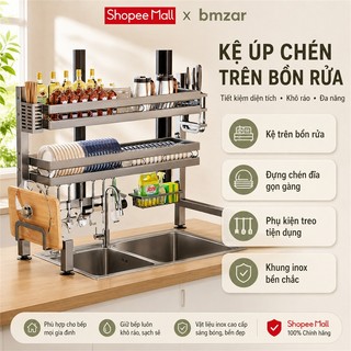 BMZAR Giá để bát đĩa thoát nước Kệ đựng bát đĩa Trên Bồn Rửa Bát Cao Cấp Đa Năng Tầng Kệ Để Chén Đĩa Trên Bồn Rửa Bát