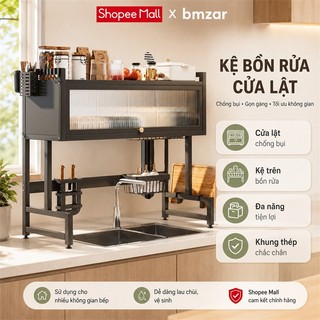 Kệ chén có nắp đậy thép cacbon Kệ Để Chén phía trên bồn rửa Tủ Nhà Bếp Chống bụi 360 độ