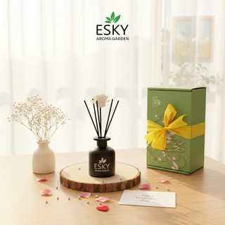 Set Quà Tặng Nam Nữ ESKY Aroma Garden Tinh Dầu Cắm Que Thơm Phòng 100ml