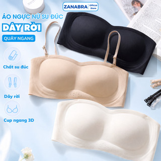 Áo ngực nữ su đúc không gọng dây rời mút cố định form ôm tôn dáng V1, Áo lót không dây chống tuột quây ngang ZANABRA 979