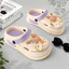 Dép sục bánh mì nữ màu basic dễ dàng phối đồ chống trượt đế êm tặng hình gắn Sticker 3D SR3