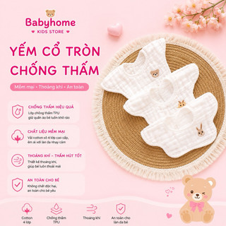 YẾM CHỐNG THẤM xô Muslin 360độ, yếm hoa xoay tròn cho bé thấm hút tốt