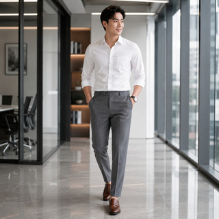 [Chính Hãng] Quần Âu Nam Cao Cấp Màu Ghi Louis Adam Cạp Chun Ẩn, Chất Liệu Cao Cấp Mềm Mát, Nhanh Khô, Chống Nhăn