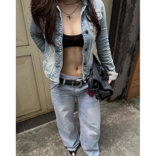 Quần Jean Cạp Trễ Y2K Vibes Âu Mỹ by Avo Avocado Dáng Dài Basic Ống Suông Đáy Ngắn Thấp (Sẵn, ảnh thật)