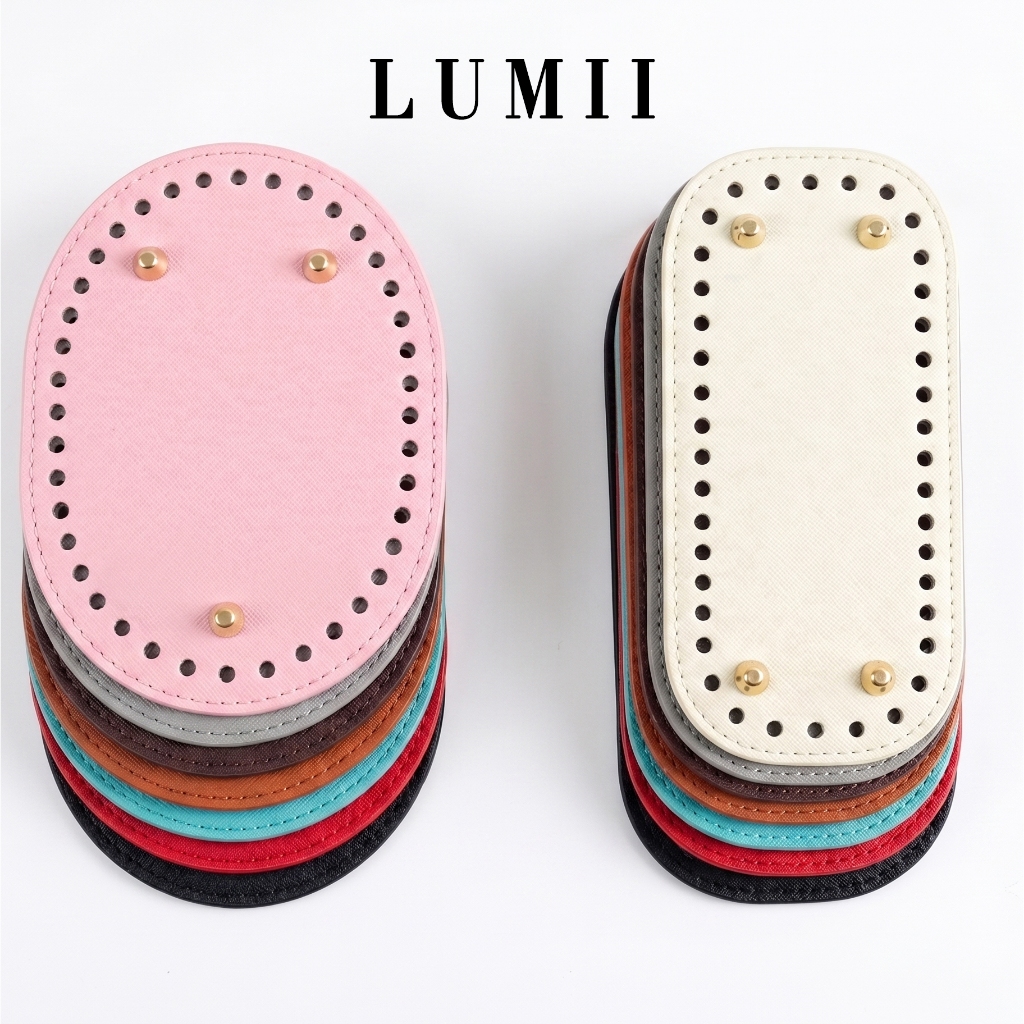 Đáy Túi Da PU LUMII Vân Chữ Thập Có Đinh Mạ Điện Chống Trầy Phụ Kiện Làm Túi Xách Handmade