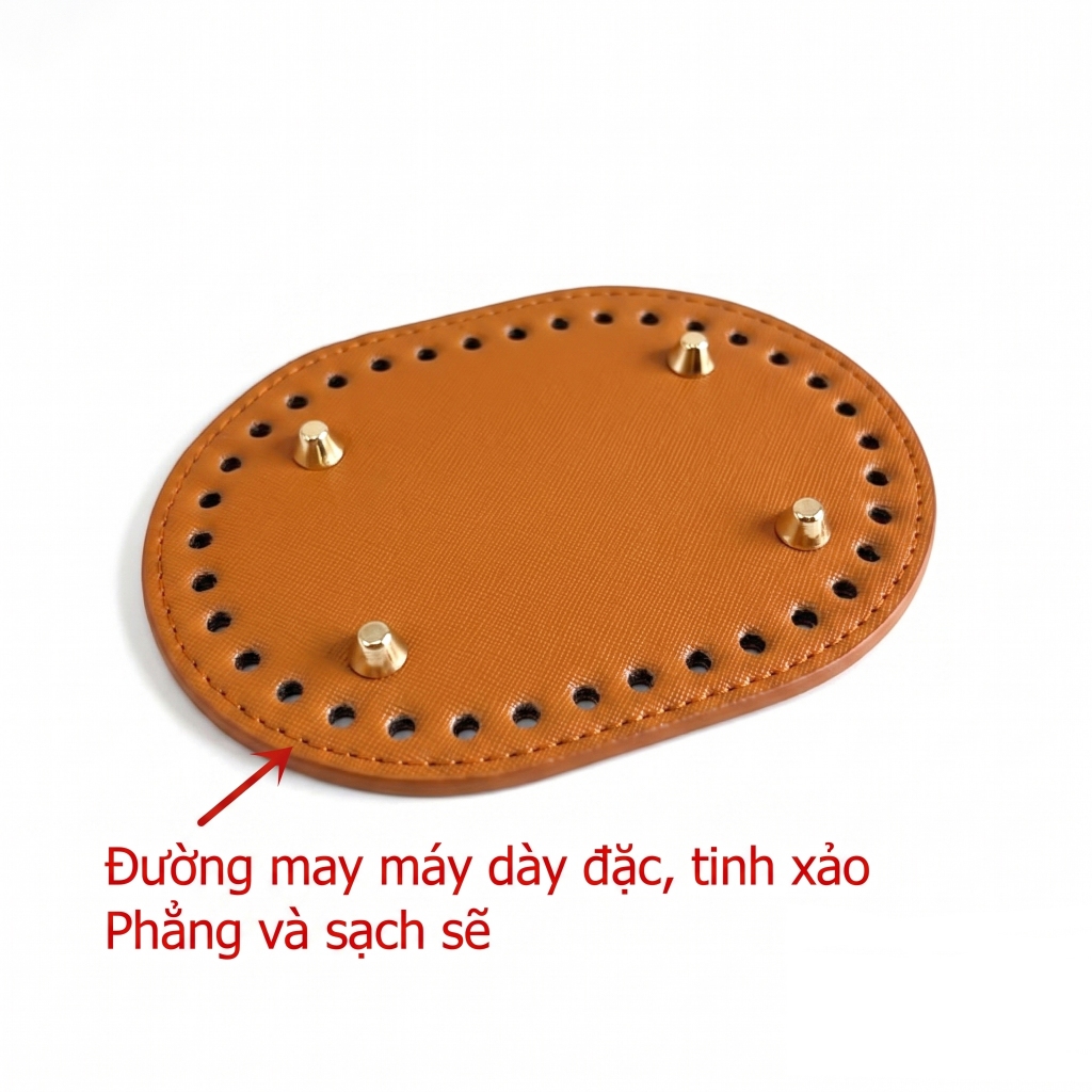 Đáy Túi Da PU LUMII Vân Chữ Thập Có Đinh Mạ Điện Chống Trầy Phụ Kiện Làm Túi Xách Handmade