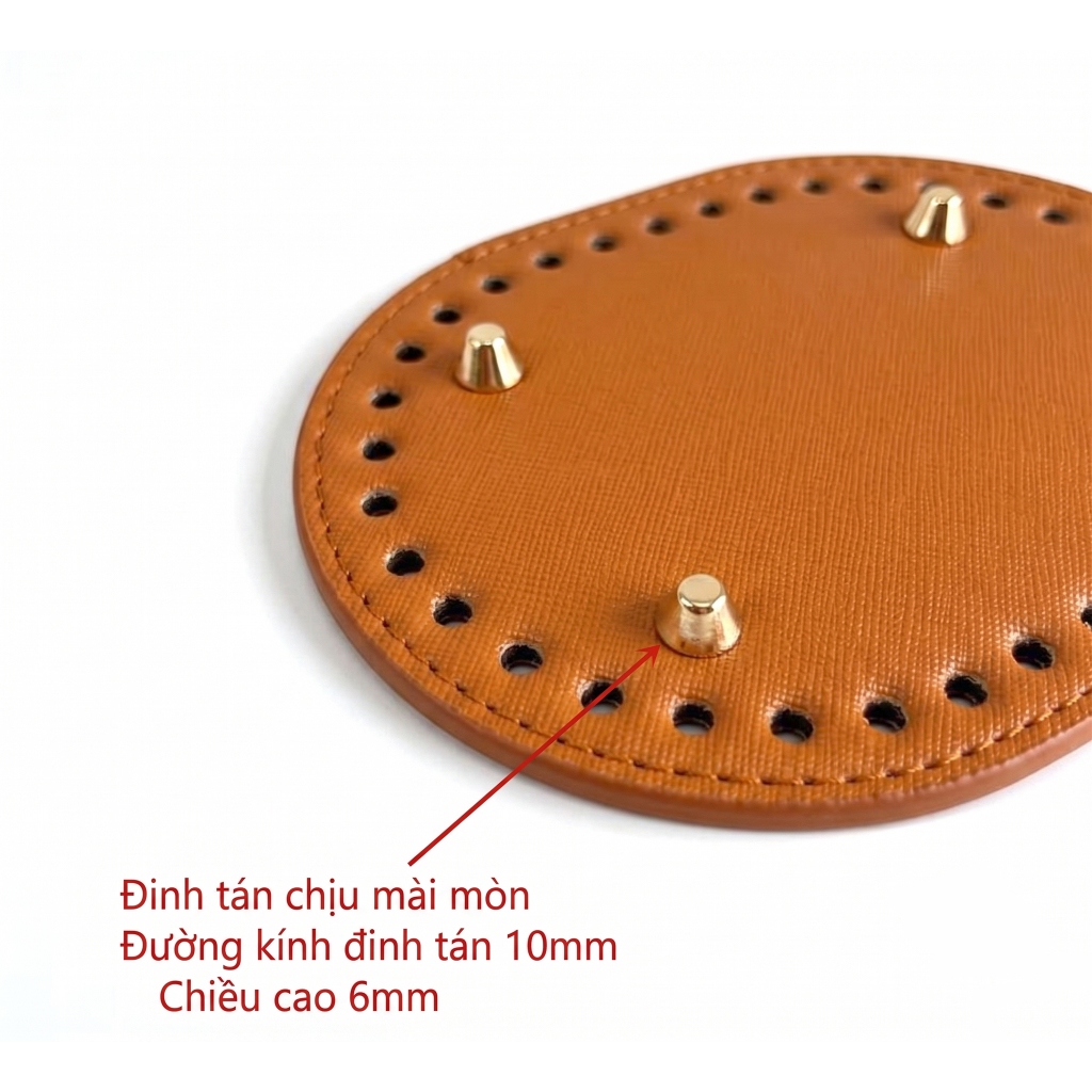 Đáy Túi Da PU LUMII Vân Chữ Thập Có Đinh Mạ Điện Chống Trầy Phụ Kiện Làm Túi Xách Handmade