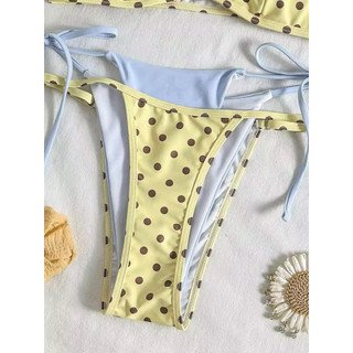 (sẵn mút )•HN• Hoả tốc Bikini Polka Sweet 2 Mảnh – Đồ Bơi Nữ Chấm Bi Phối Màu, Quần Buộc Dây Sexy Đi Biển.