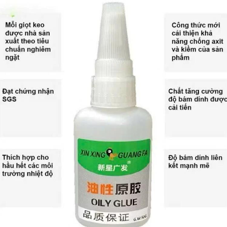Keo Siêu Dính OILY GLUE Đa Năng Mạnh Hơn Keo 502 Dán Sắt Đá Nhựa Gỗ 50ml-Top 1 nội địa Trung