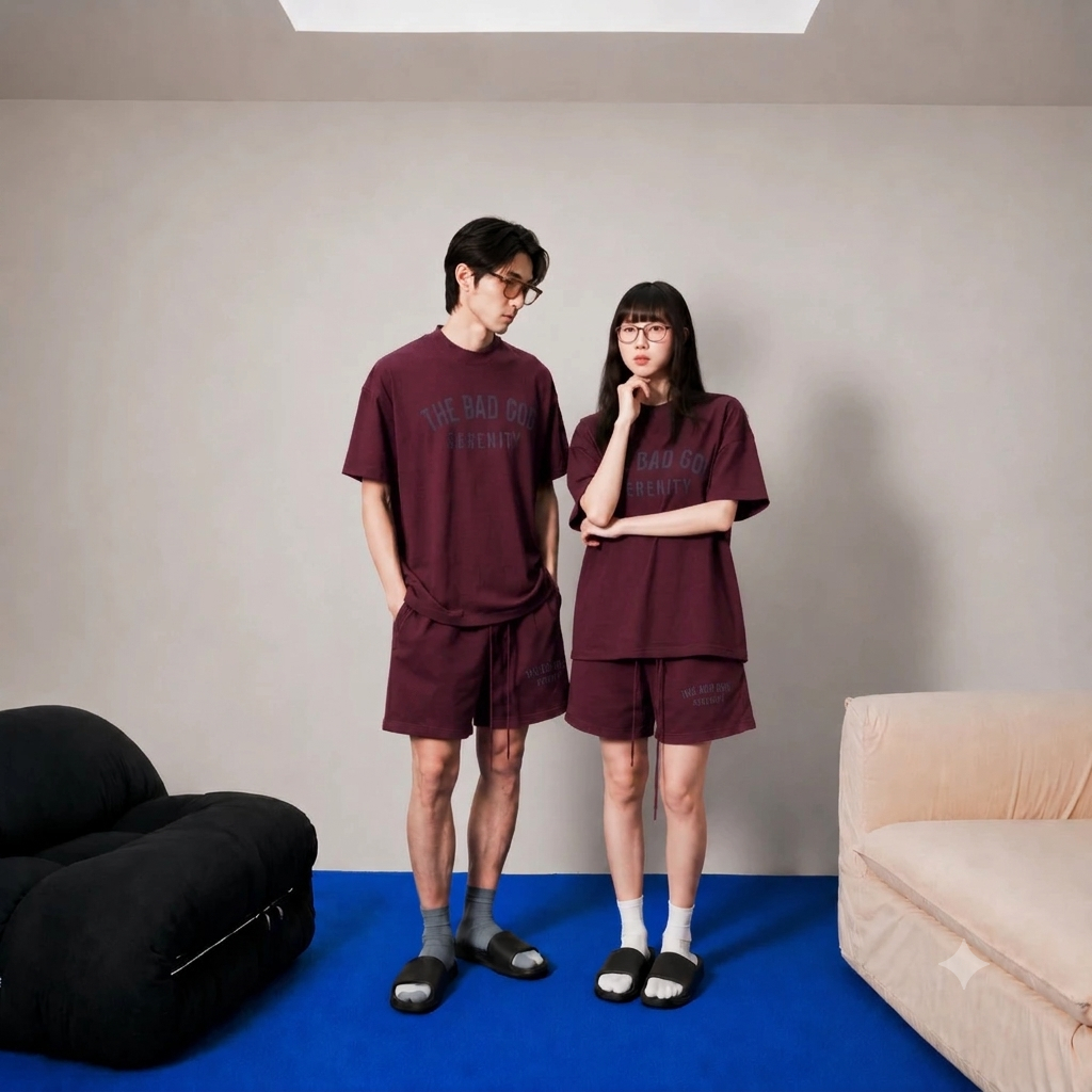 Set Bộ Quần Áo Nữ The Bad God Serenity Bold Áo Cotton Quần Nỉ Local Brand Form Boxy Áo thun nữ Áo phông nữ