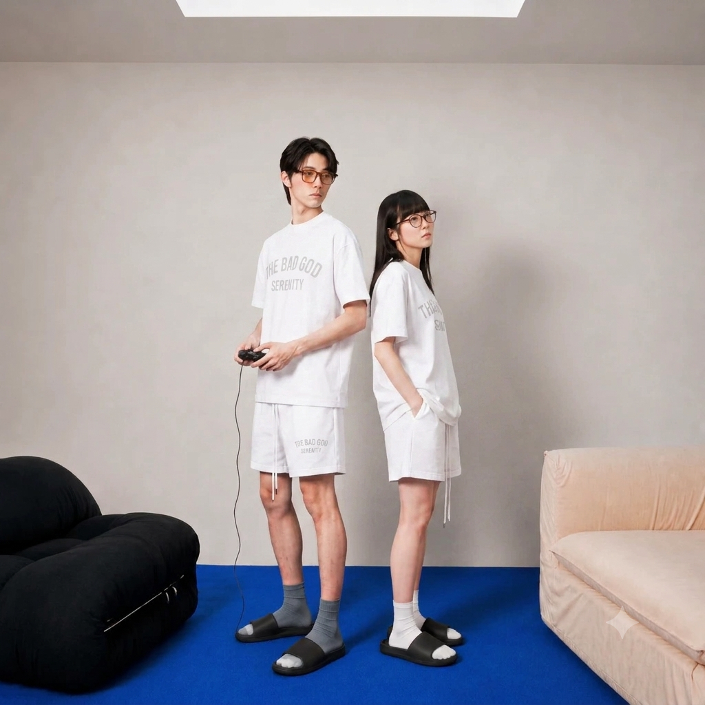 Set Bộ Quần Áo Nữ The Bad God Serenity Bold Áo Cotton Quần Nỉ Local Brand Form Boxy Áo thun nữ Áo phông nữ