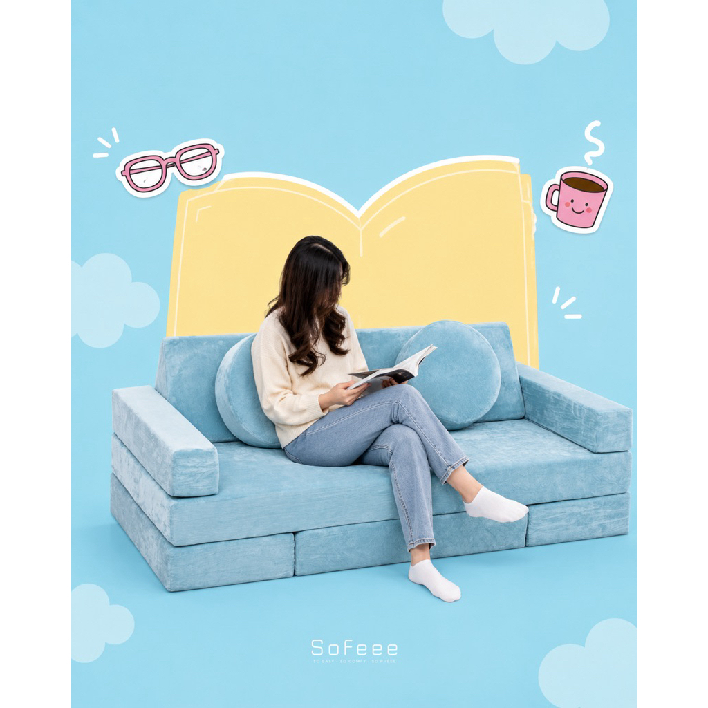 SOFEEE Play Sofa lắp ghép xếp hình Puzzee đa năng gấp gọn cho bé và gia đình xuất châu Âu