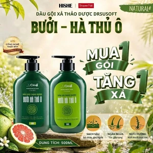 Dầu Gội Xả Bưởi Hà Thủ Ô Susoft – Giảm Gàu và Bết Tóc, Bóng dầu, Kích Mọc Tóc, An Toàn - 500ml