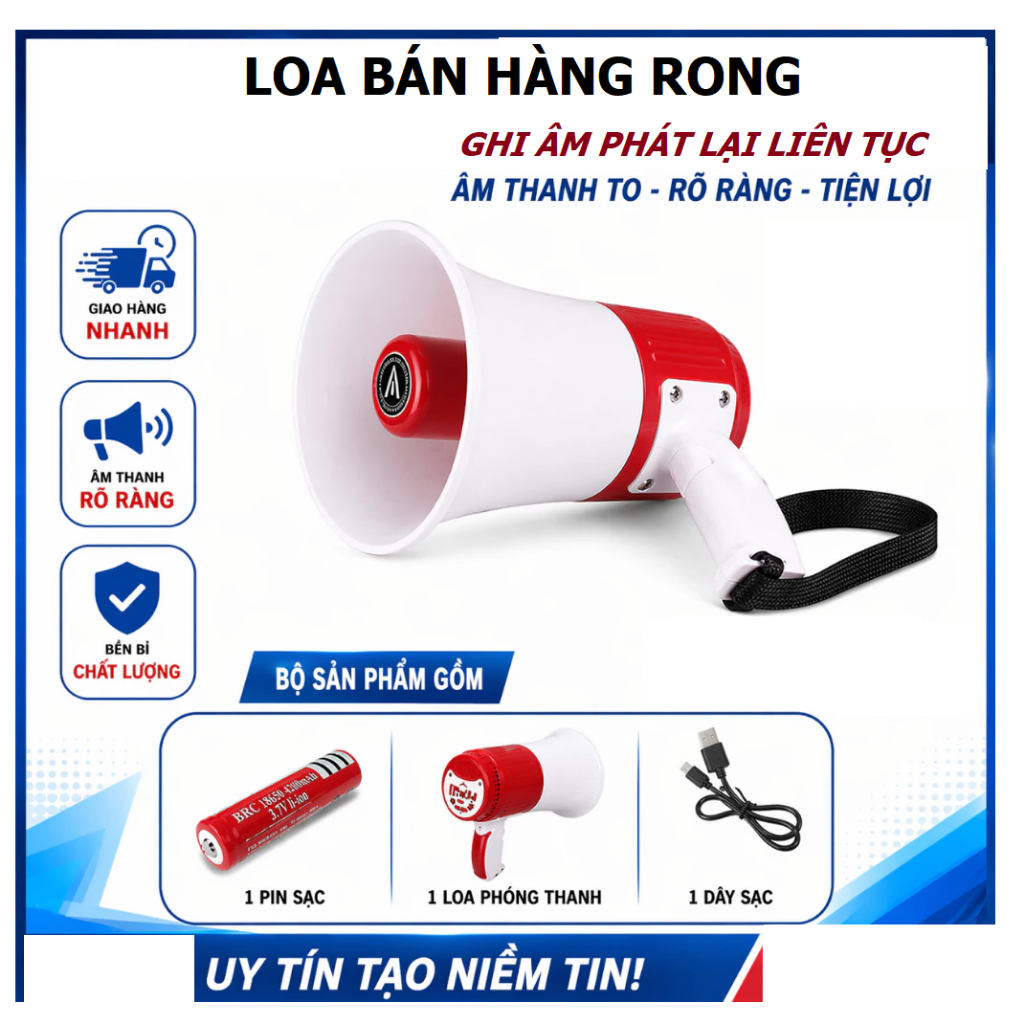 Loa bán hàng rong, hoạt động ngoài trời thông báo phóng đại âm thanh có ghi âm phát lại liên tục
