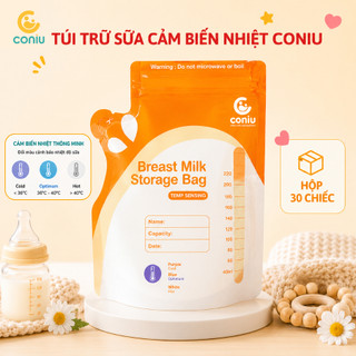 Túi Trữ Sữa Coniu Có Cảm Biến Nhiệt An Toàn, Giữ Lạnh Tốt 1 Hộp 30 Cái