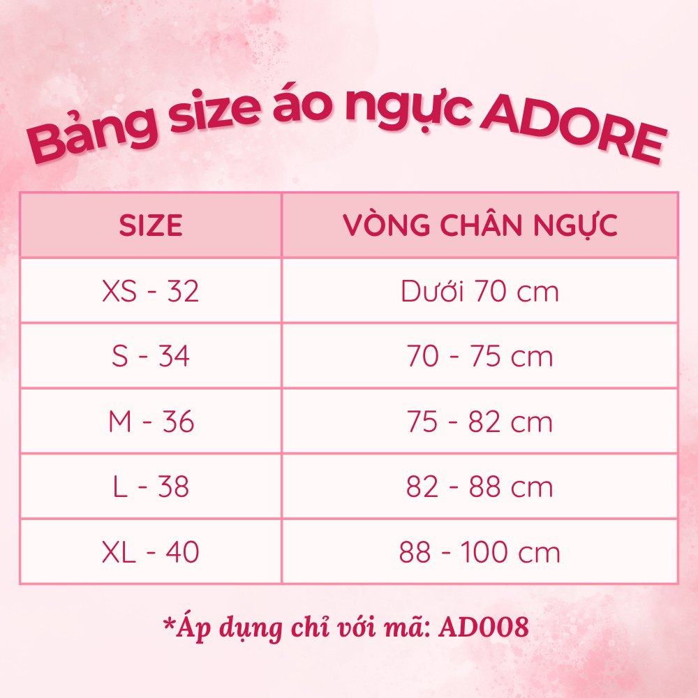 Áo Su Tàng Hình Không Gọng Không Đường May Chống Chảy Xệ ADORE AD008 | BigBuy360 - bigbuy360.vn