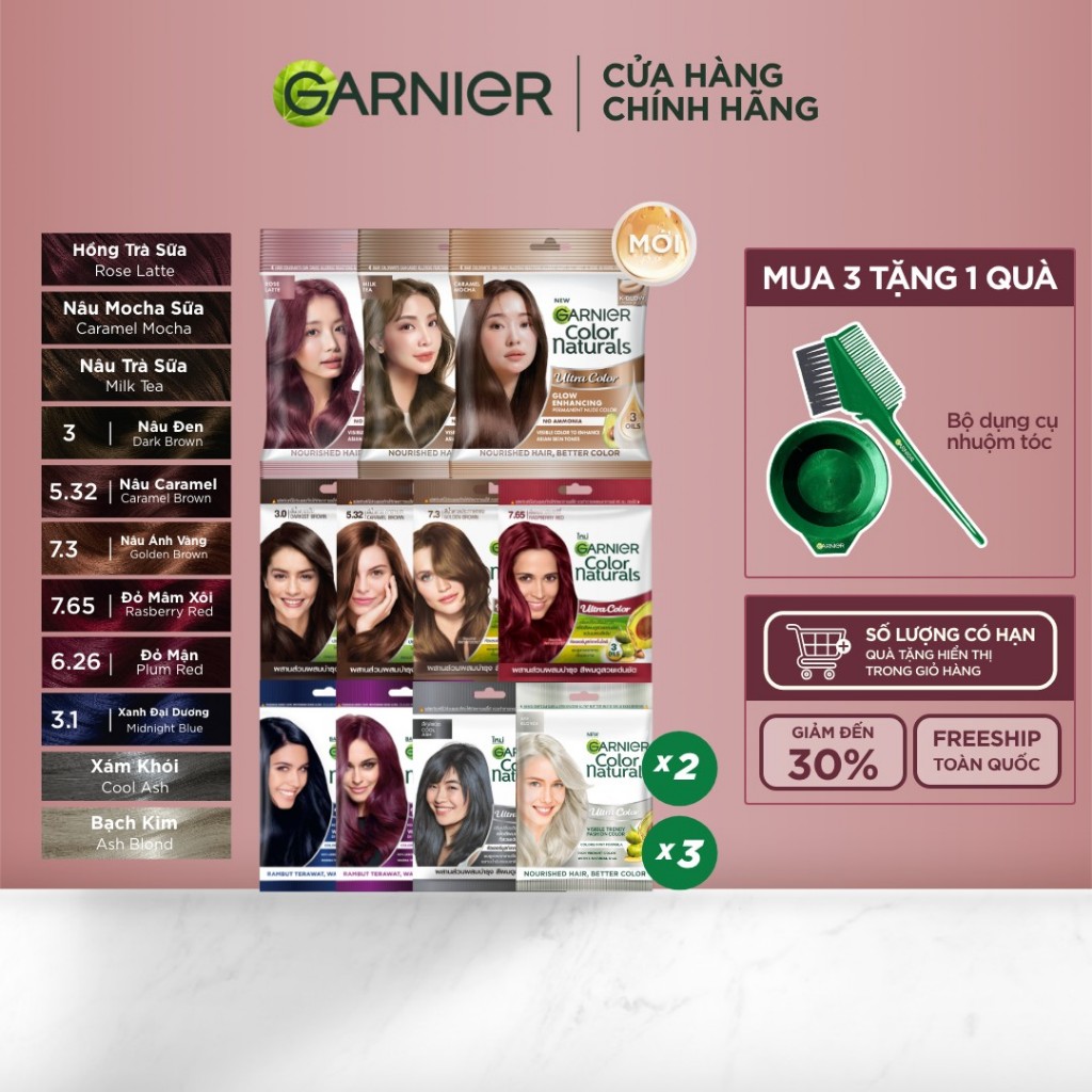 [CÓ MÀU MỚI] Kem Nhuộm Tóc Tại Nhà Màu Thời Trang - Garnier Color Naturals Ultra Colors - 8 Màu Nhuộm Thời Trang