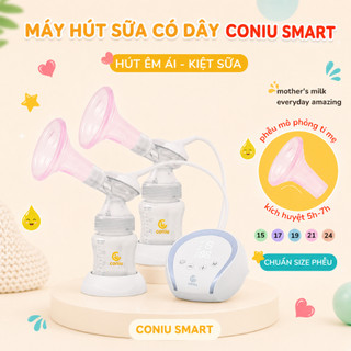 Máy Hút Sữa Có Dây Coniu Smart, Máy Hút Sữa Điện Đôi Phễu Kích Sữa Hút Êm Ái.