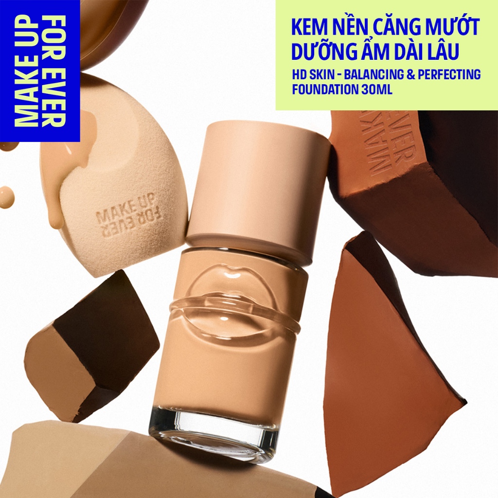Mới - Kem nền mỏng mịn tệp da HD SKIN Balancing & Perfecting Foundation 30ml -  MAKE UP FOR EVER