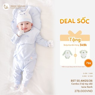M&B (0-12M) Bộ quần áo dài tay Bạch Tuộc Xanh Vàng chất cotton mềm mịn, thoáng mát thấm hút mồ hôi.