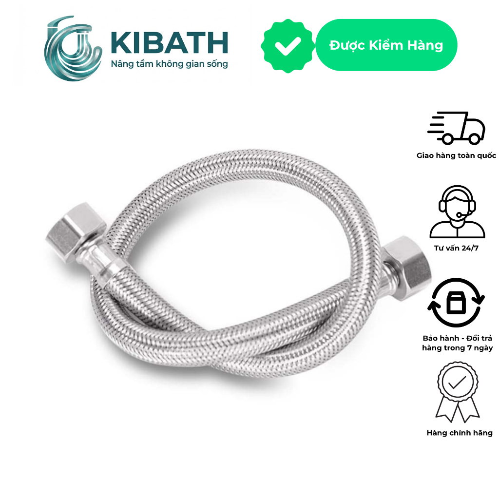 Dây Cấp Nước INOX 304, Tán INOX 304 - Dây Nối Vòi Chén, Lavabo, Bồn Cầu, Dây Xịt