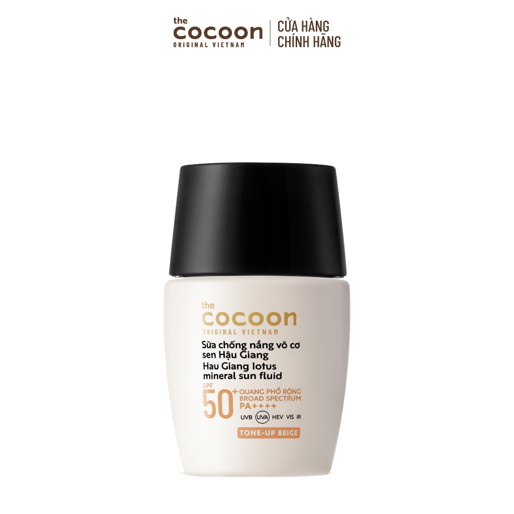 Sữa Chống Nắng Vô Cơ Sen Hậu Giang - Tone up Beige Cocoon 15ml