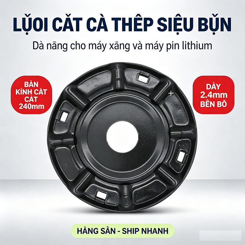 Đầu Cắt Cỏ Bằng Thép Siêu Bền Cao Cấp Lưỡi Cắt Cỏ Đa Năng Cho Máy Chạy Xăng Và Máy Pin Lithium